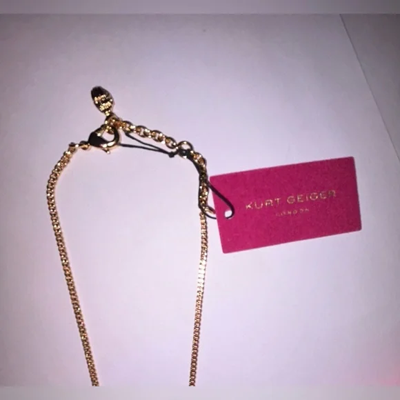 Kurt Geiger Pave Eagle Necklace  gold chain & multicolored dust bag, gift boxNWT - Picture 6 of 11